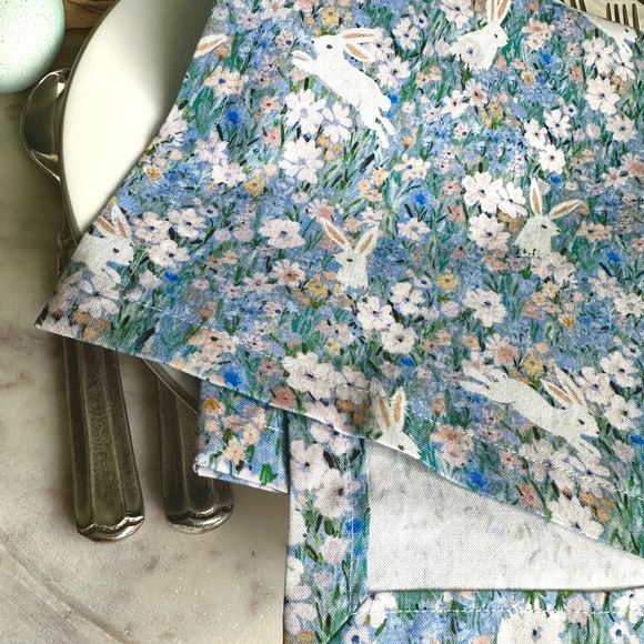 NEW Easter Handmade 18” Easter Bunny Pastel Dinner Napkins - Picture 4 of 5